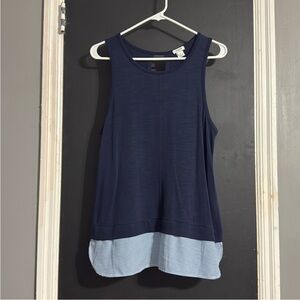 3/$14 J. Crew Women's Sleeveless Layered Look Tank Top Keyhole Back Size: M
